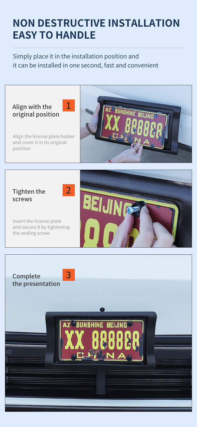 2Pcs US Standard License Plate Holder For US Car In Common Use