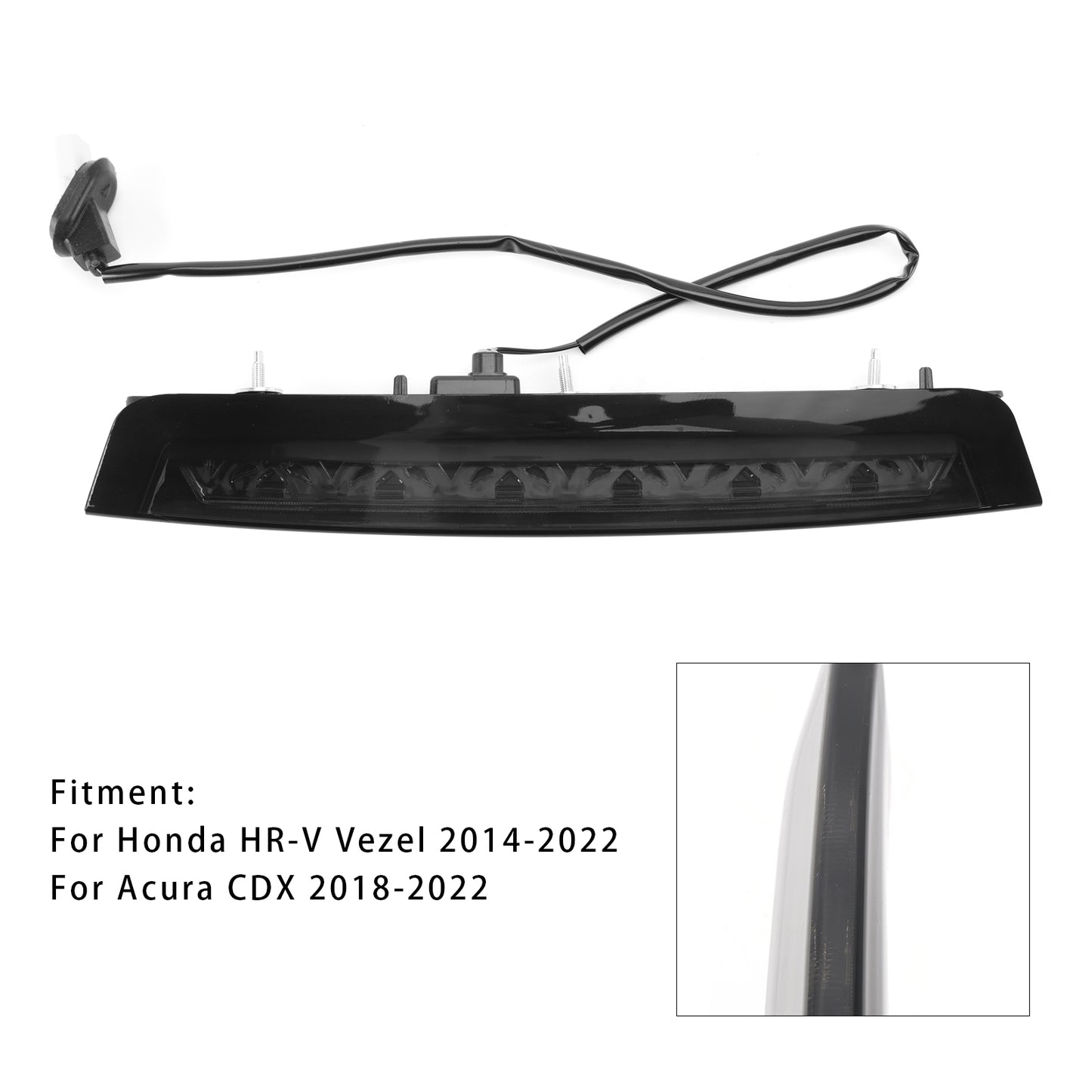 3RD Brake Light High Mount Stop Signal For Honda HR-V HRV VEZEL Acura 2014-2022 Black