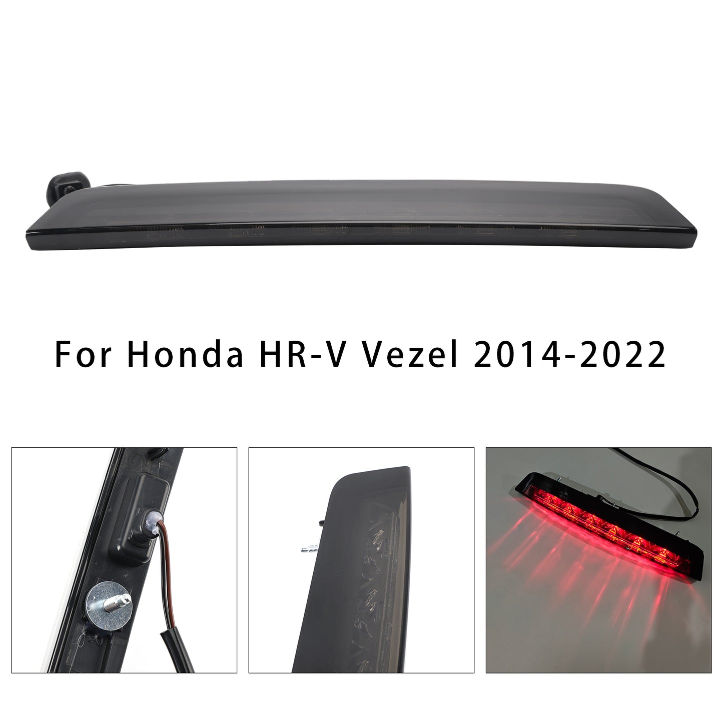 3RD Brake Light High Mount Stop Signal For Honda HR-V HRV VEZEL Acura 2014-2022 Black