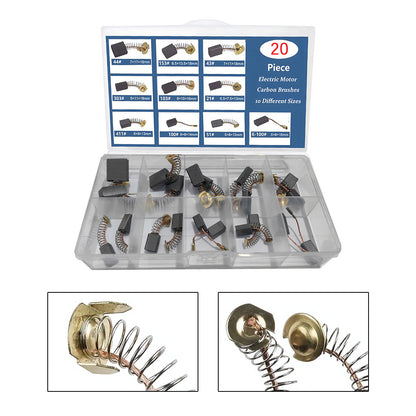 20Pcs 10 Sizes Electric Motor Carbon Brushes Replacement For Power Tool