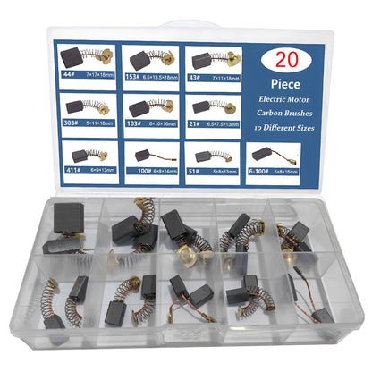 20Pcs 10 Sizes Electric Motor Carbon Brushes Replacement For Power Tool