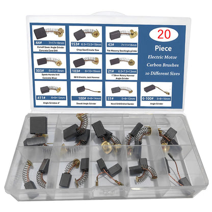 20Pcs 10 Sizes Electric Motor Carbon Brushes Replacement For Power Tool
