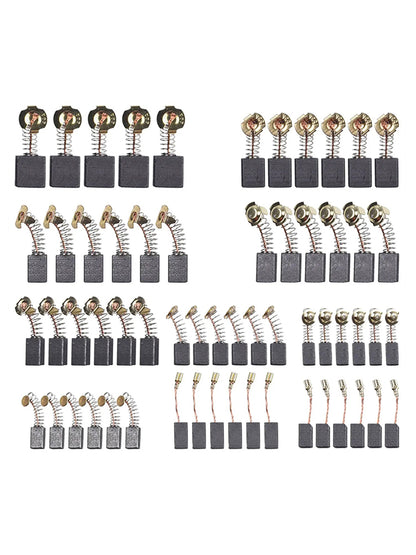 60Pcs 10 Sizes Electric Motor Carbon Brushes Replacement For Power Tool