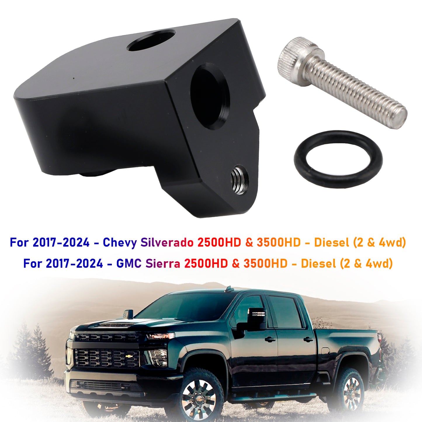 Temperature Air Intake Sensor Spacer Kit For 2017-2024 Chevy GM 6.6L Diesel