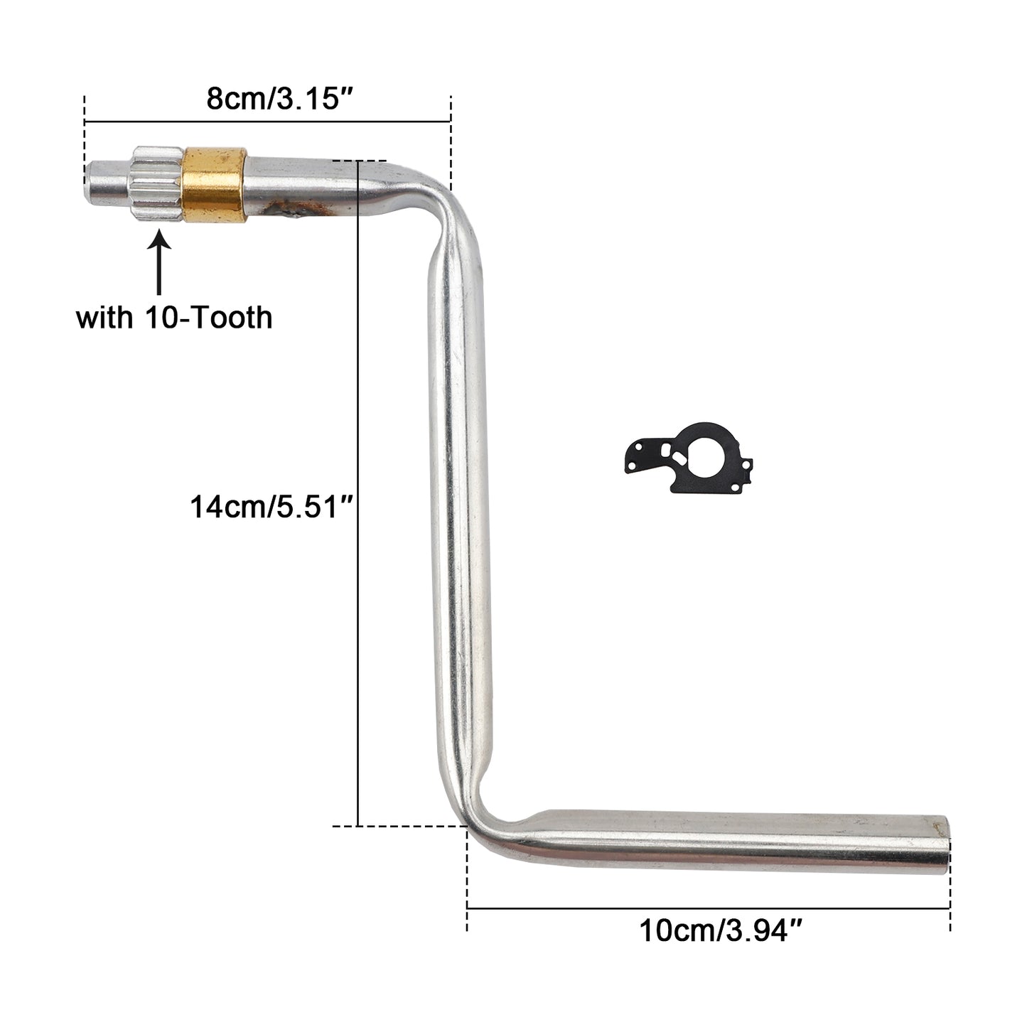 Truck Camper Crank Handle For Slide-in Truck Campers with 10-Tooth Gear On The End