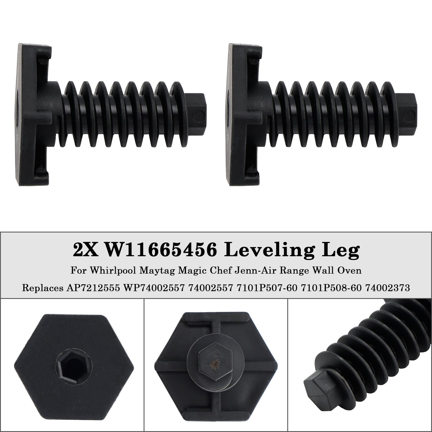 2X W11665456 Leveling Leg For Maytag Chef Jenn-Air Range Wall Oven