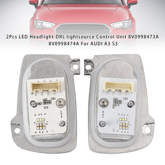 2Pcs LED Headlight DRL lightsource Control Unit 8V0998473A 8V0998474A For AUDI A3 S3