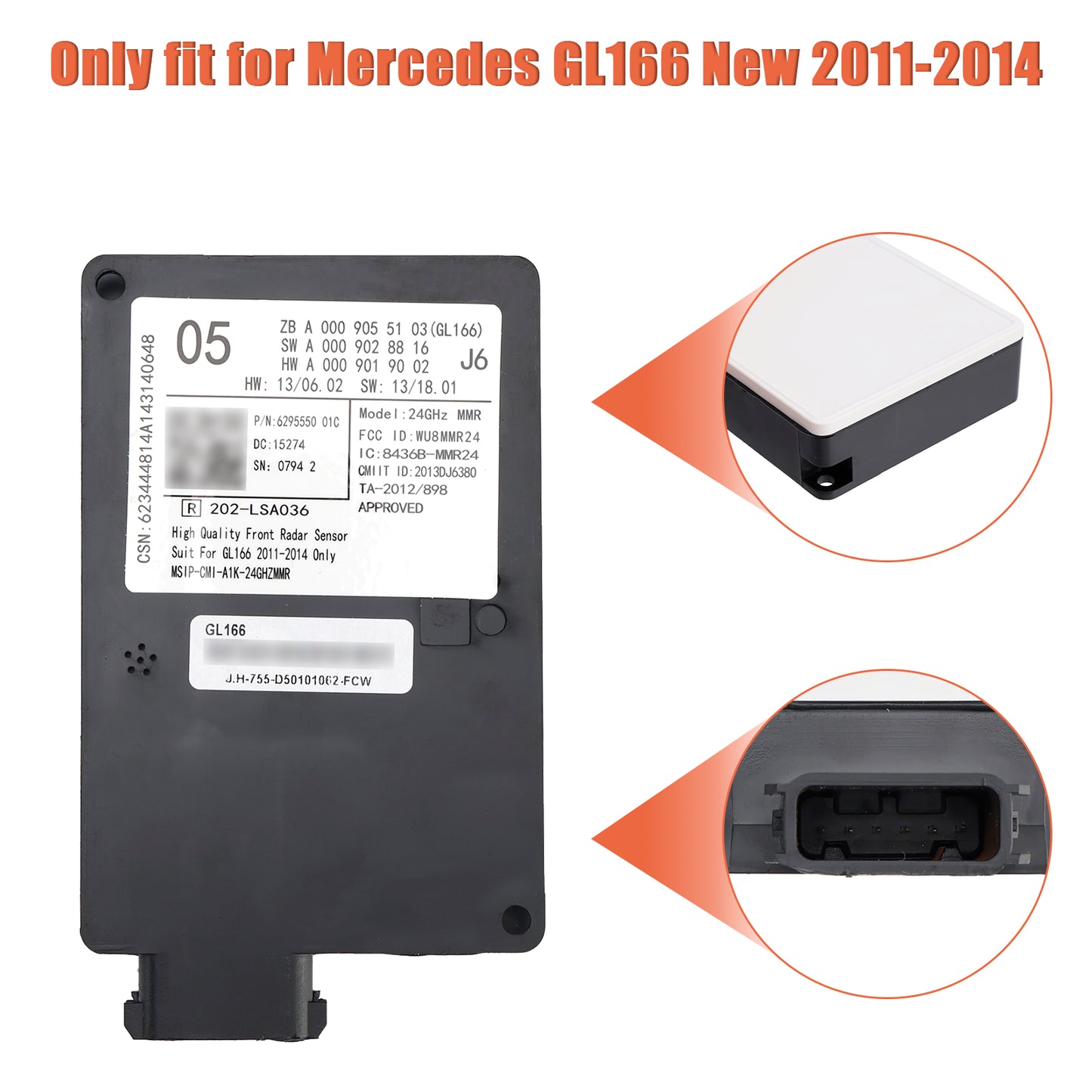 Front Radar Sensor Distronic Control Unit A0009055103 For Mercedes GL166 2011-2014