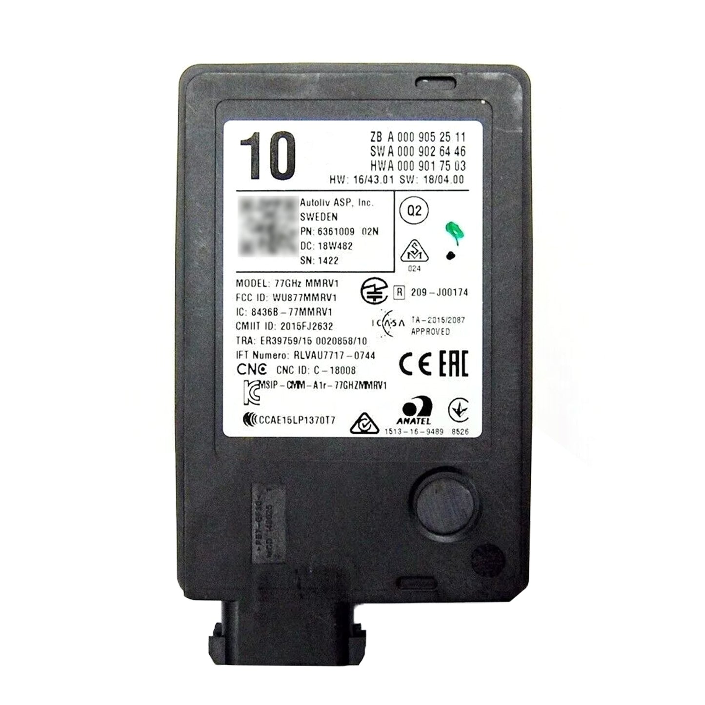New Radar Sensor Distronic Control Unit A0009052511 For Mercedes C 205