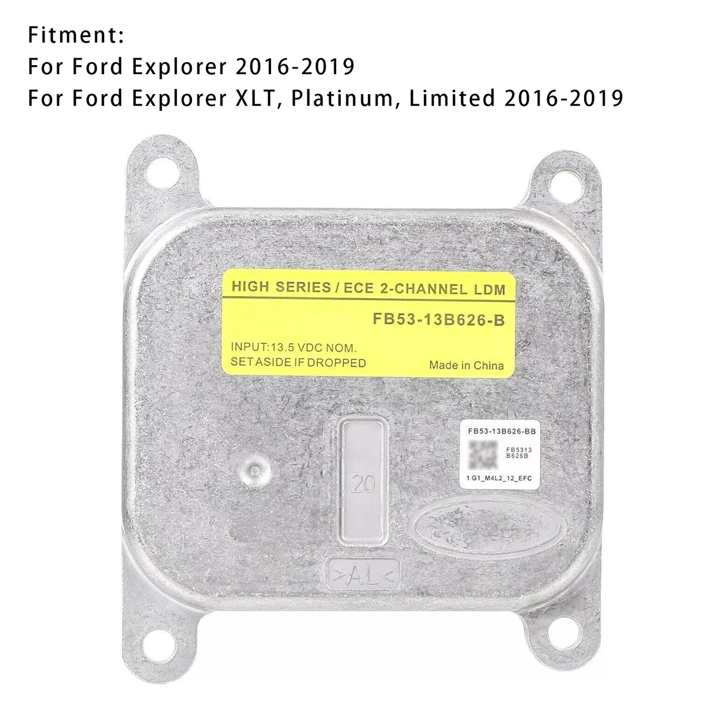 LED Headlight Module Ballast Unit FB53-13B626-B For Ford Explorer 2016-2019