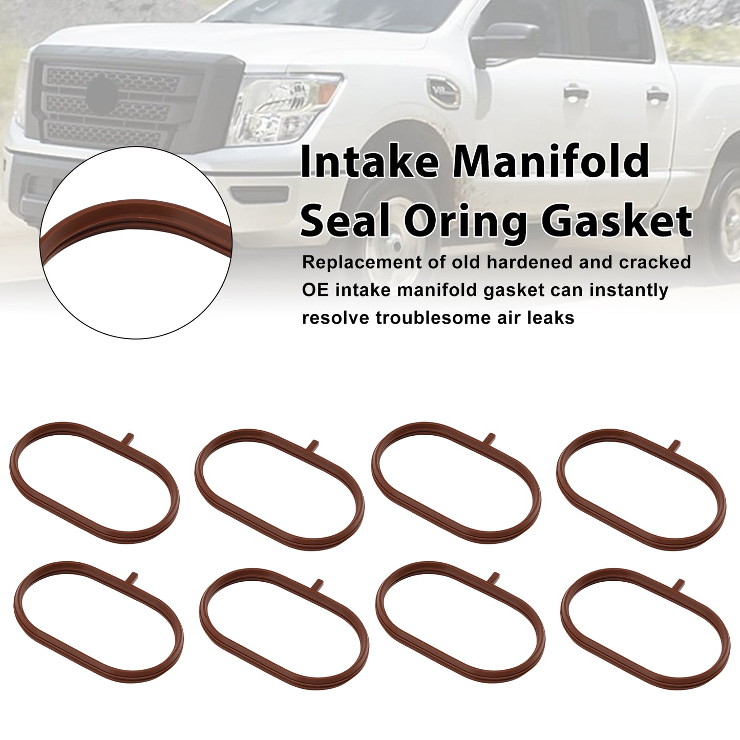 8PCS Intake Manifold Gasket Fit Nissan Titan XD 2016-2024 Fit Armada 2017-2024