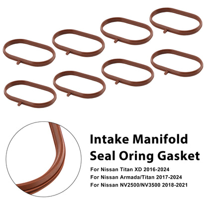 8PCS Intake Manifold Gasket Fit Nissan Titan XD 2016-2024 Fit Armada 2017-2024