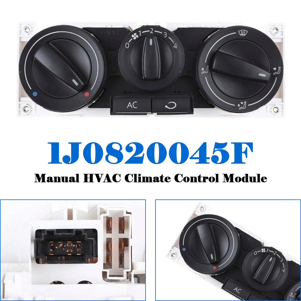 VW Golf Jetta Beetle Manual HVAC Climate Control Module 1J0820045F 599-152
