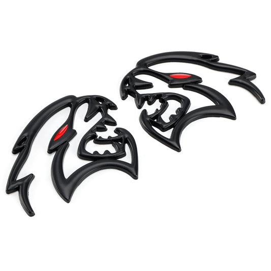 SRT Hellcat Black 2PCS Hellcat Fender Side Emblem Badge Decal
