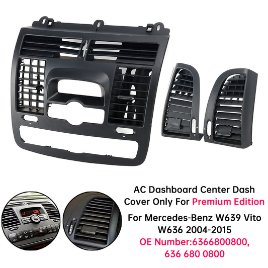 Benz Vito W639 Viano 2004-2015 Center Front L&R Dashboard A/C Air Conditioner Outlet Cover