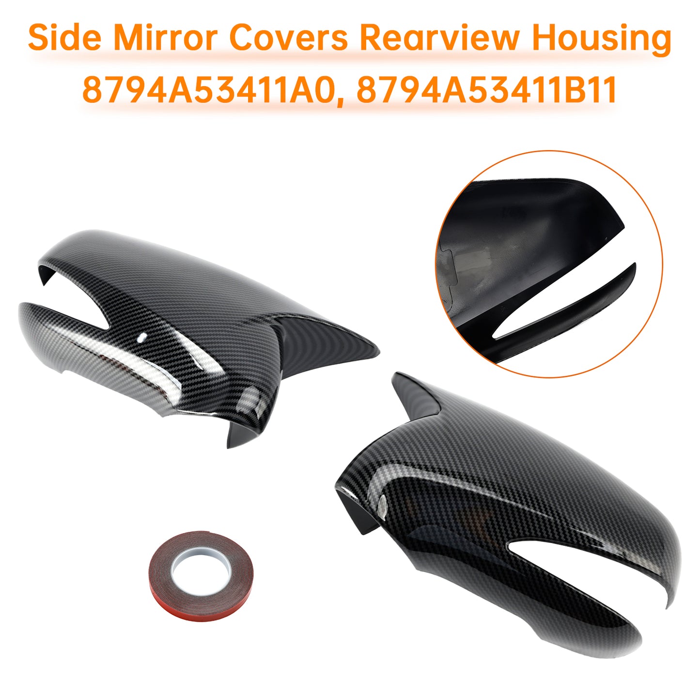Lexus IS250 IS350 2009-2012 Side Mirror Covers Rearview Housing Carbon 8794A53411A0 8794A53411B1 Left-Hand Drive Only