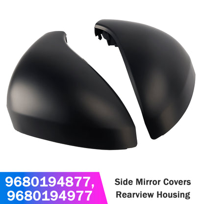 Peugeot 207 Hatchback Side Mirror Covers Rearview Housing Matte Black 9680194877 9680194977