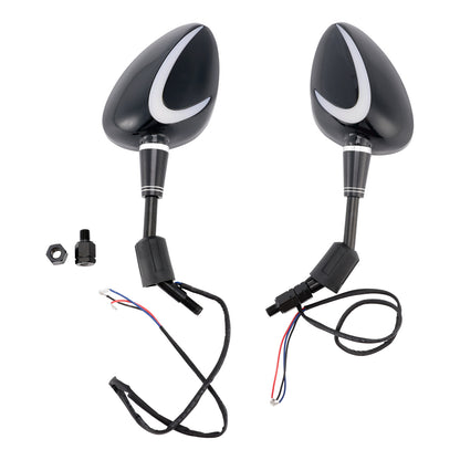 Piaggio/Vespa 10mm Black Rear View Mirrors with Turn Signal