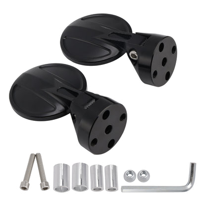 Universal 2inch 22mm Round Bar End Mirrors Billet Aluminium