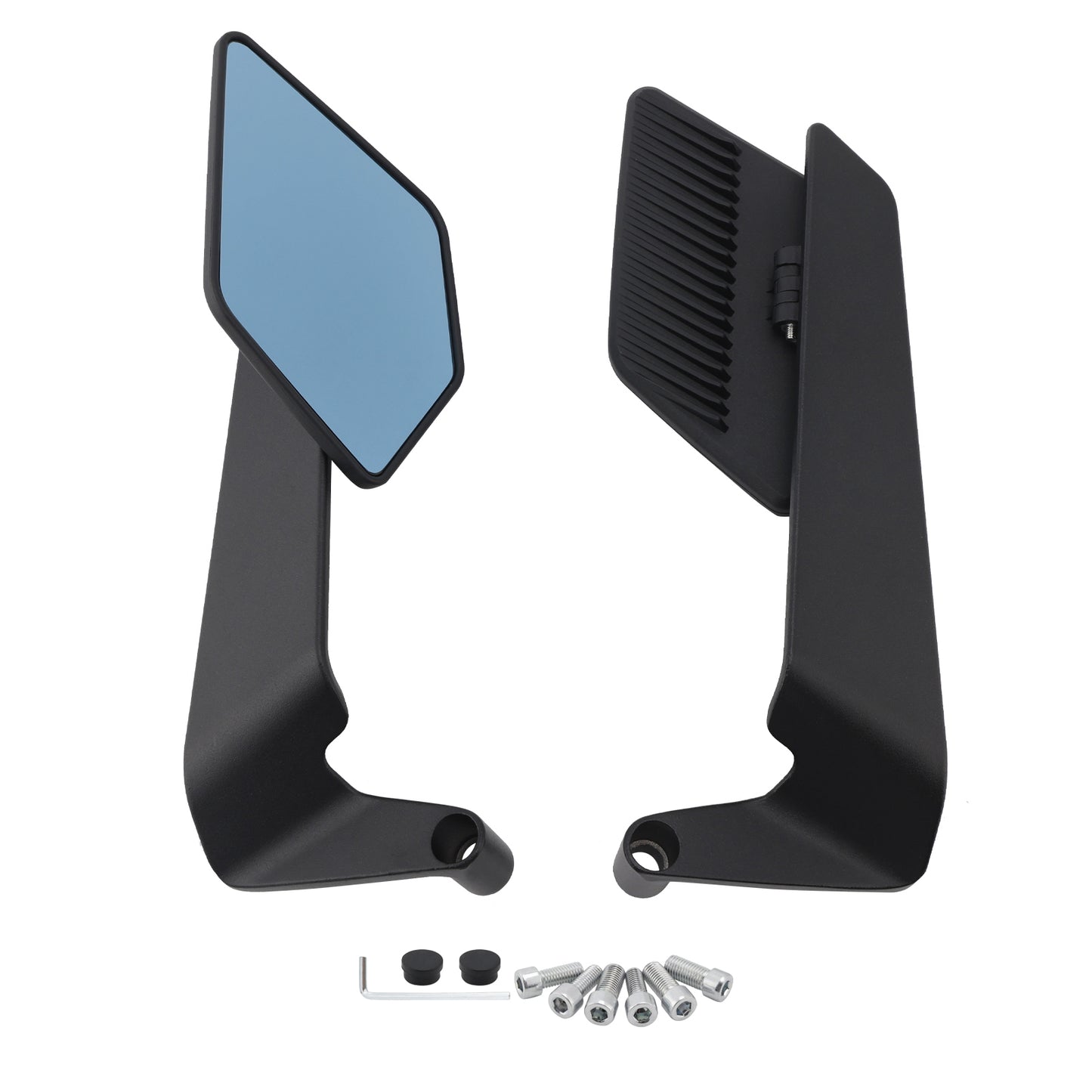 Aprilia/Tuono V4 1100 Factory M8 M10 Aluminum Adjustable Swivel Winglet Mirror Blue