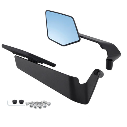 Aprilia/Tuono V4 1100 Factory M8 M10 Aluminum Adjustable Swivel Winglet Mirror Blue