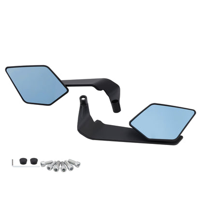 Aprilia/Tuono V4 1100 Factory M8 M10 Aluminum Adjustable Swivel Winglet Mirror Blue