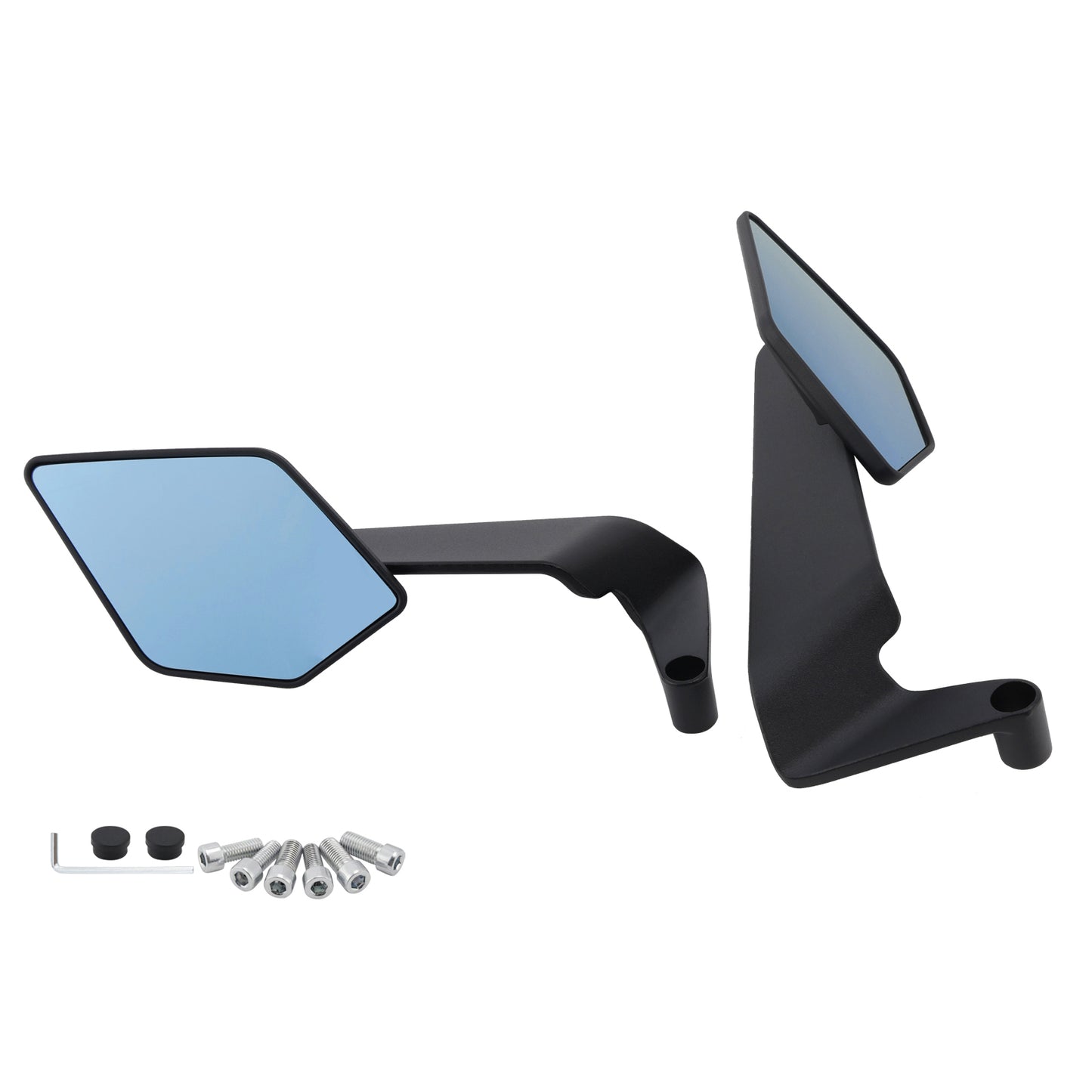 Aprilia/Tuono V4 1100 Factory M8 M10 Aluminum Adjustable Swivel Winglet Mirror Blue