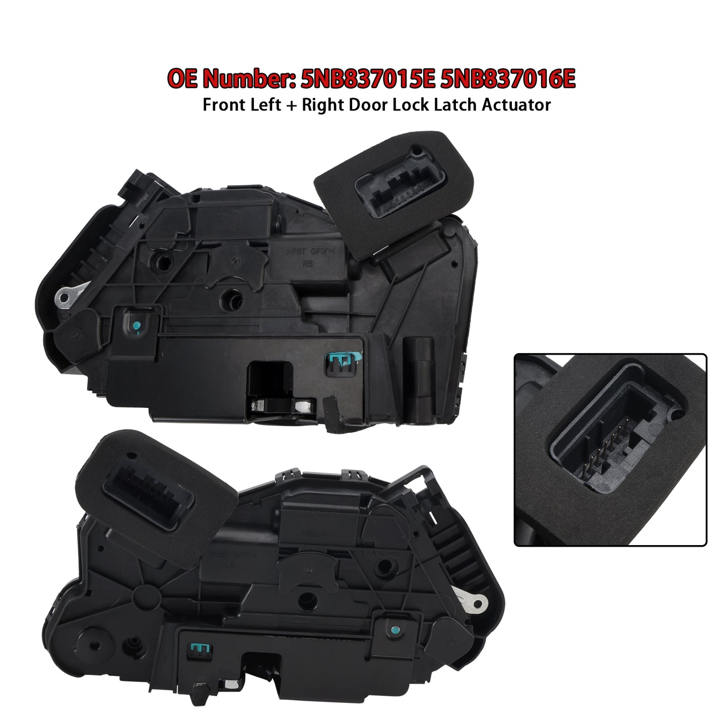 VW Golf 7 Audi Skoda Front Left + Right Door Lock Latch Actuator 5NB837015E 5NB837016E