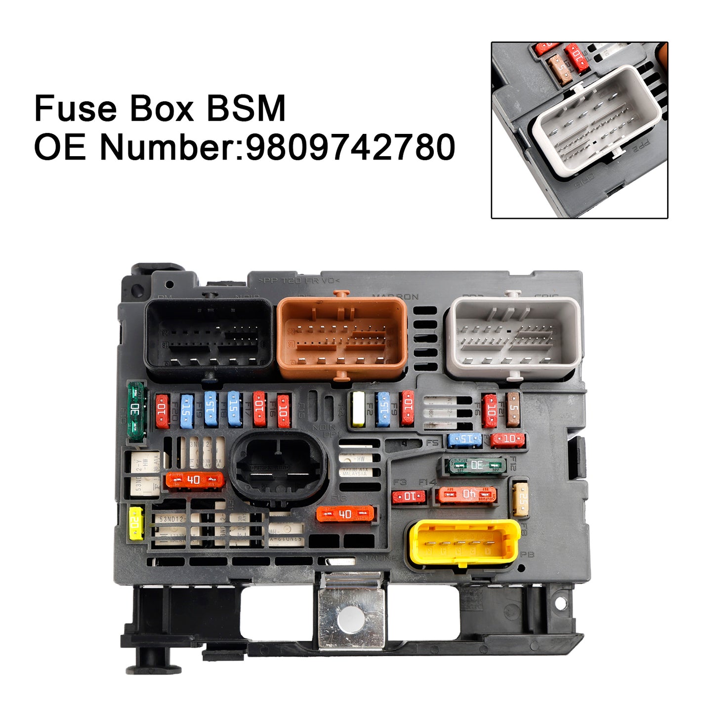 Fuse Box BSM 9809742780 For Citroen Berlingo C4 C8 Peugeot Partner 307 2007-