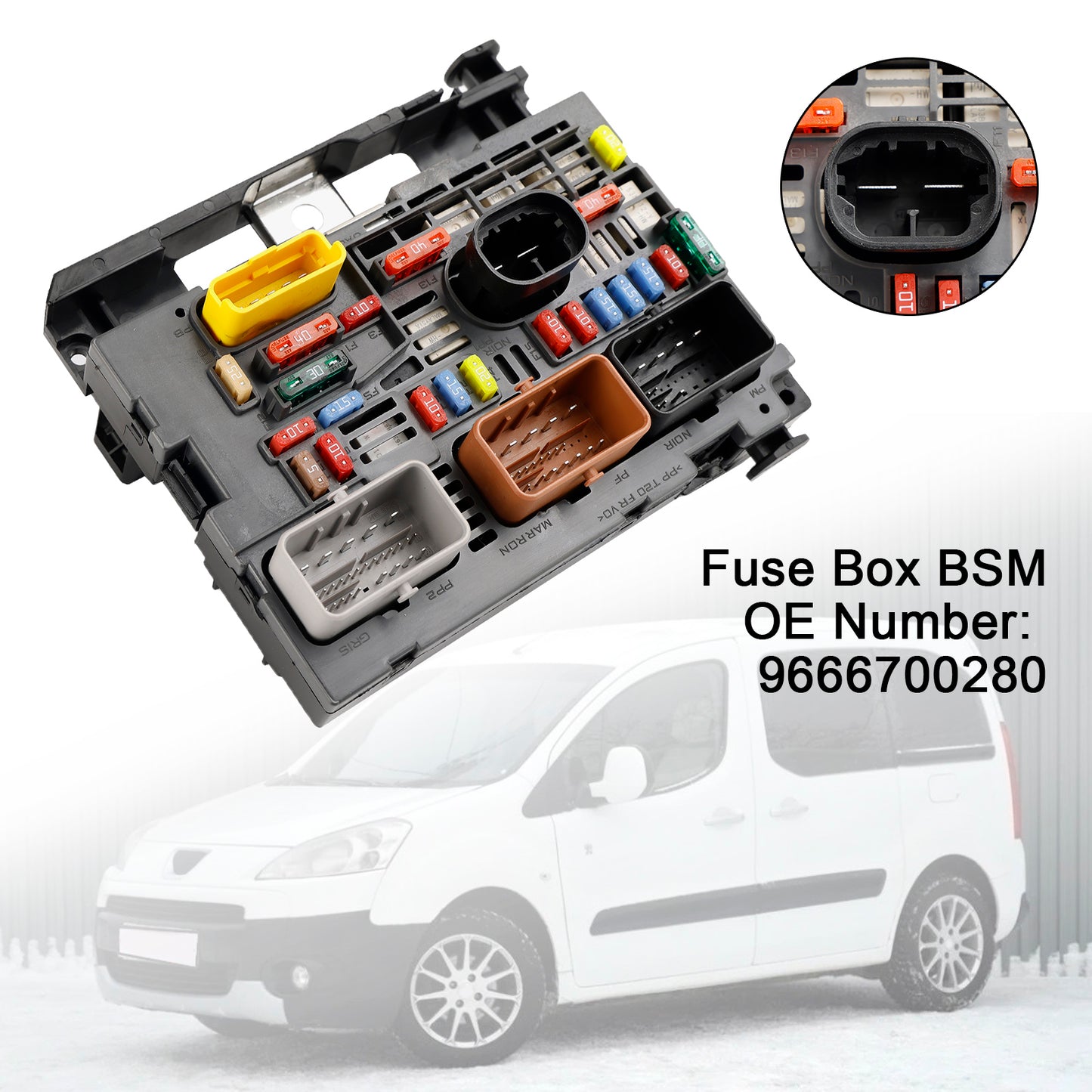 Fuse Box BSM 9666700280 For Citroen Berlingo C4 C8 Peugeot Partner 307 2007-