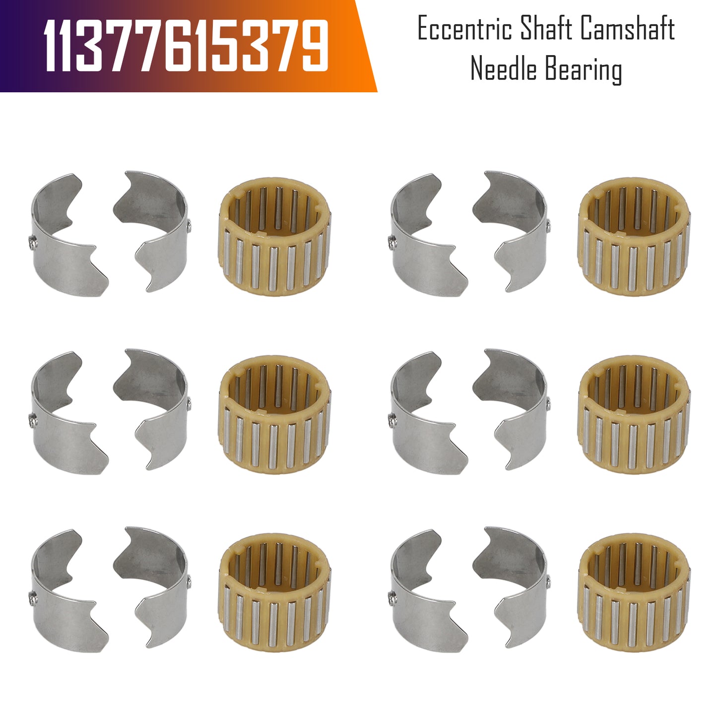 Set of 6 Eccentric Shaft Camshaft Needle Bearing for BMW 11377615379