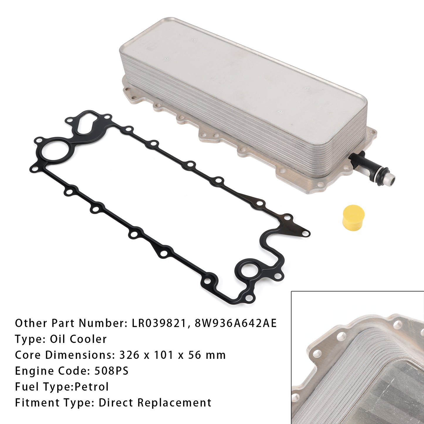 Engine Oil Cooler LR039821 For Land Rover Range Rover 3 4 Jaguar XK X150 XF 5.0 508PS