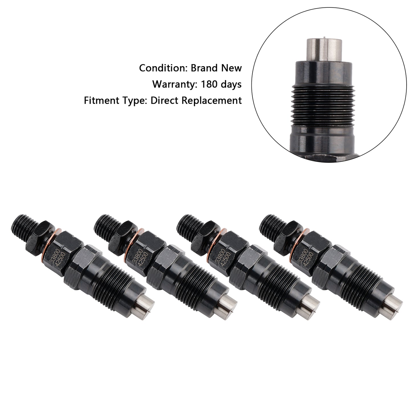 4PCS Fuel Injector 33800-42500 Fit Hyundai D4BH D4BF Pickup H100 Minivan H1