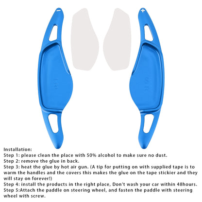 Blue Steering Wheel Paddle Shifter Extensions For BMW G20 G21 G30 G31 F40 F22 F23