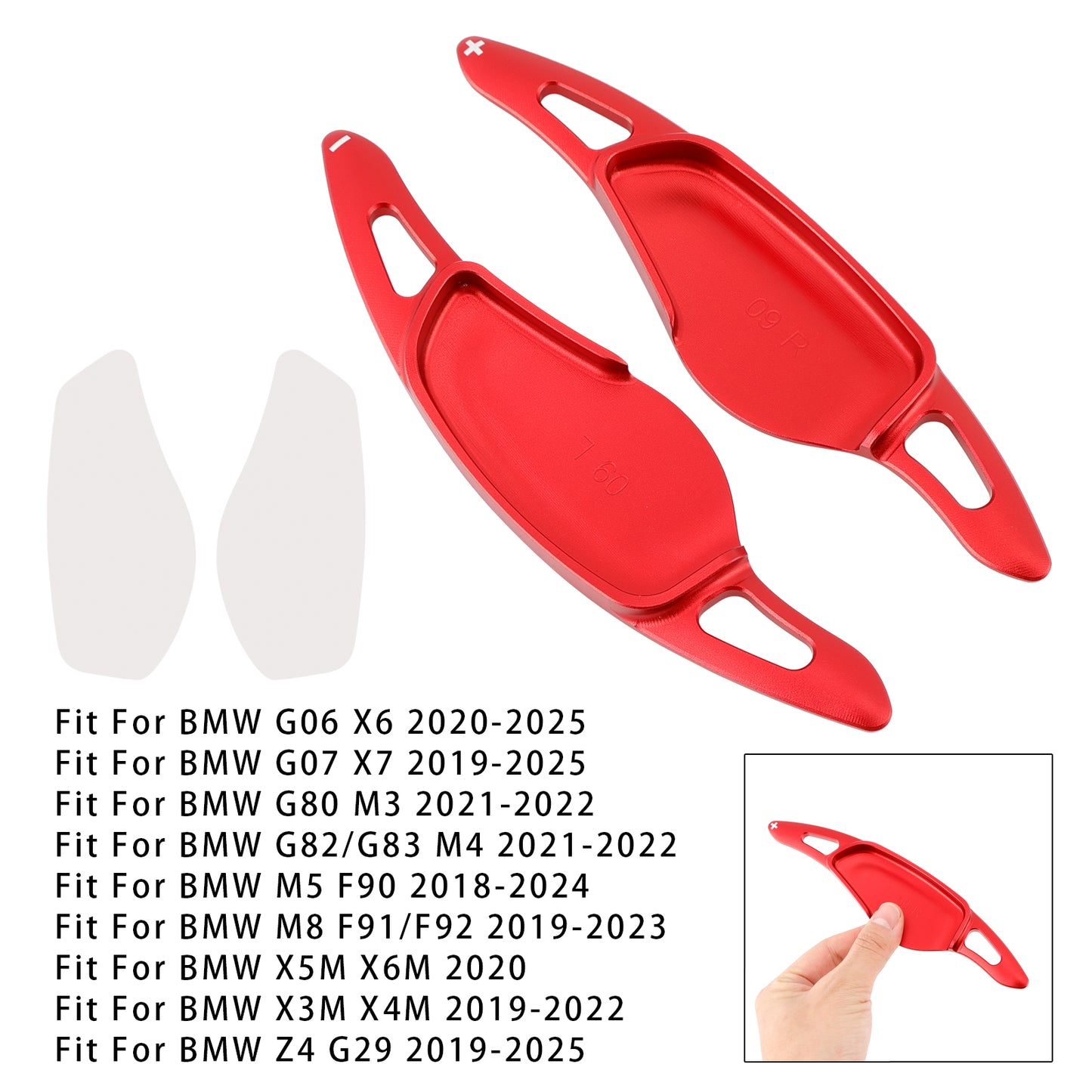 Red Steering Wheel Paddle Shifter Extensions For BMW G20 G21 G30 G31 F40 F22 F23