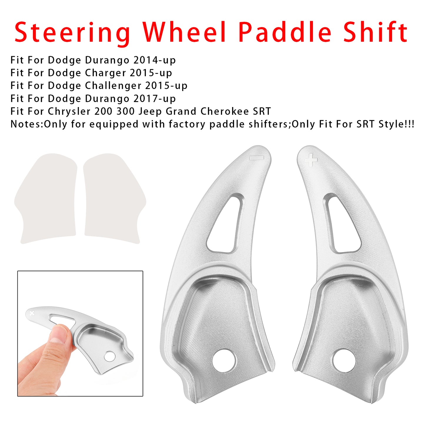 Aluminium Silver Paddle Shifter Extension For Challenger Charger Durango Jeep SRT