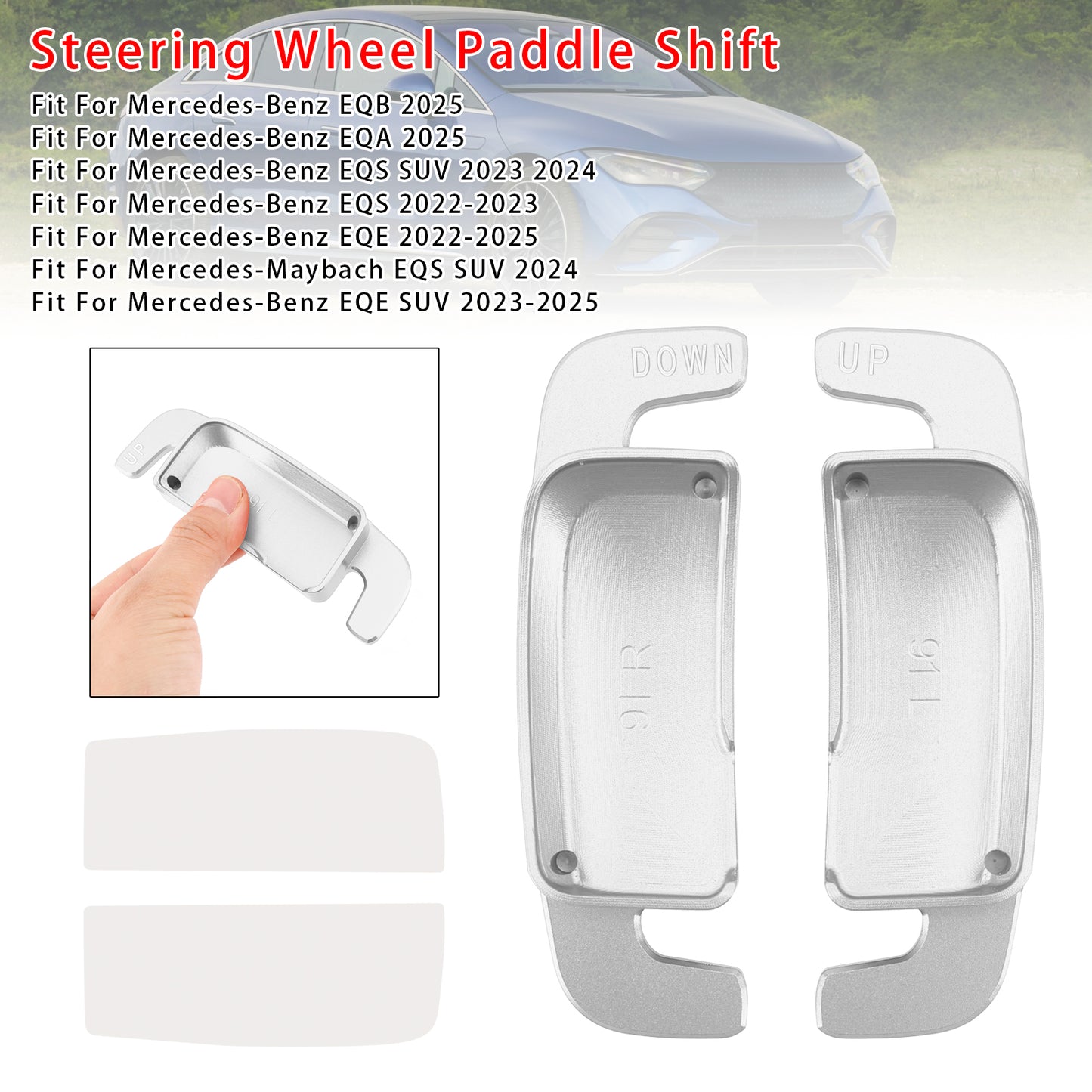 Aluminium Silver Steering Wheel Paddle Shifter Extension For Benz A C GLE 2022+