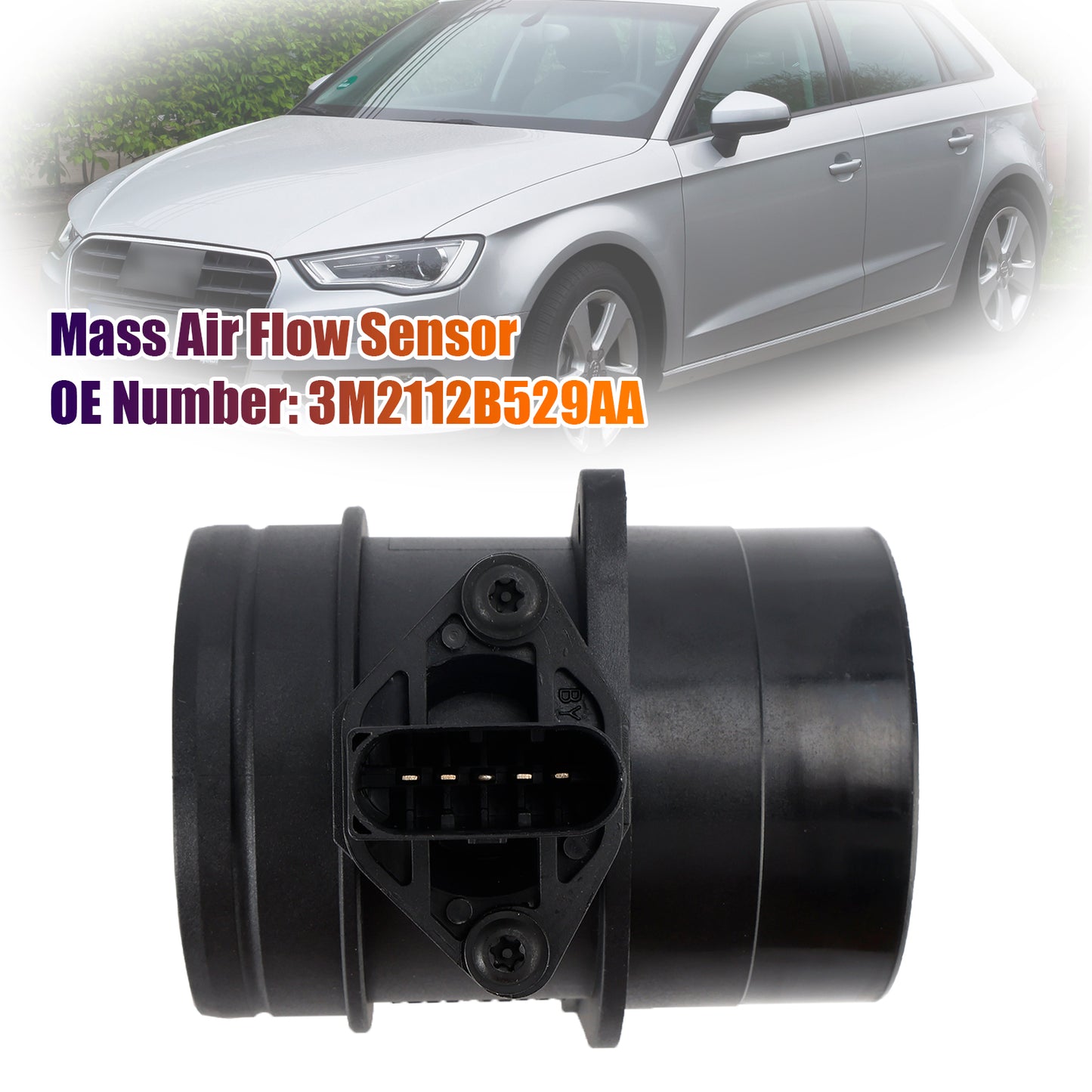 Mass Air Flow Sensor 3M2112B529AA For Ford VW Golf Audi A3 A4 Leon Octavia TDI