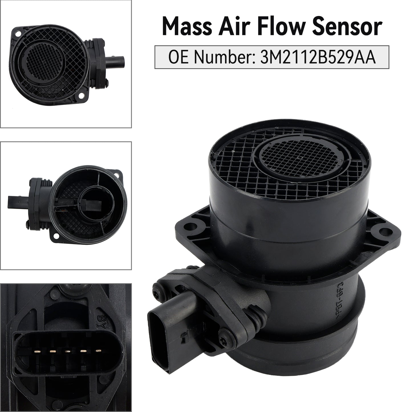 Mass Air Flow Sensor 3M2112B529AA For Ford VW Golf Audi A3 A4 Leon Octavia TDI