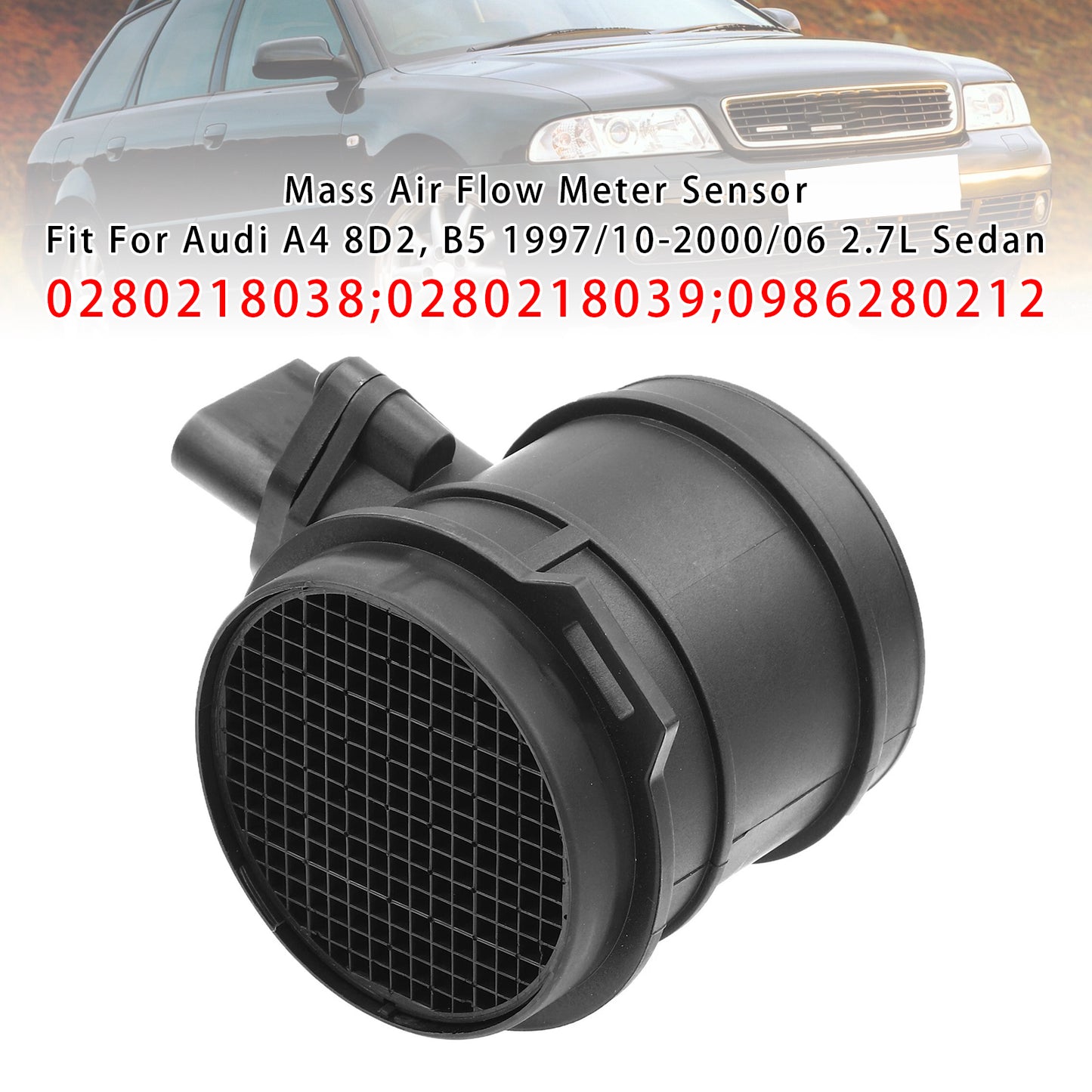 Audi A4 8D2 B5 A6 4B2 C5 2.7L 078906461B Mass Air Flow Meter Sensor