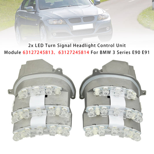 2x LED Turn Signal Headlight Control Unit Module 63127245813 63127245814 For BMW 3 Series E90 E91