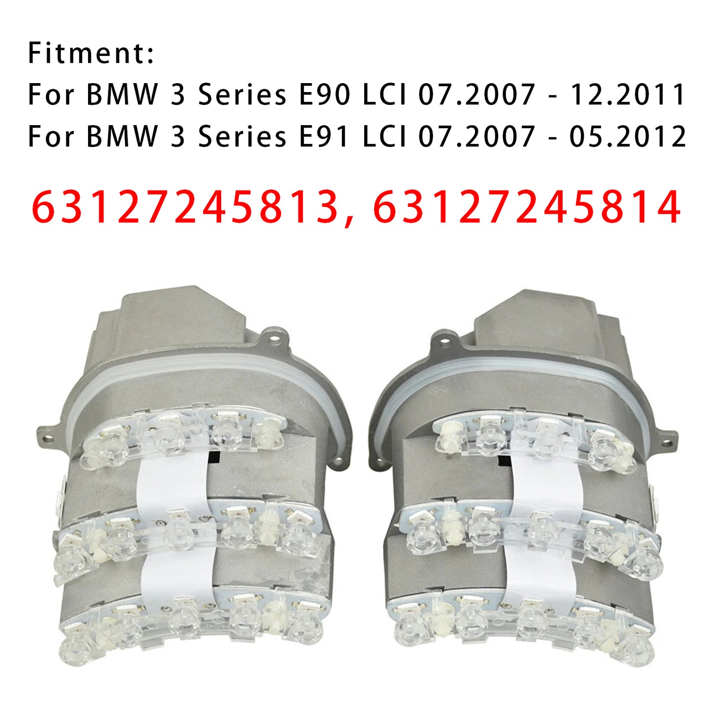 2x LED Turn Signal Headlight Control Unit Module 63127245813 63127245814 For BMW 3 Series E90 E91