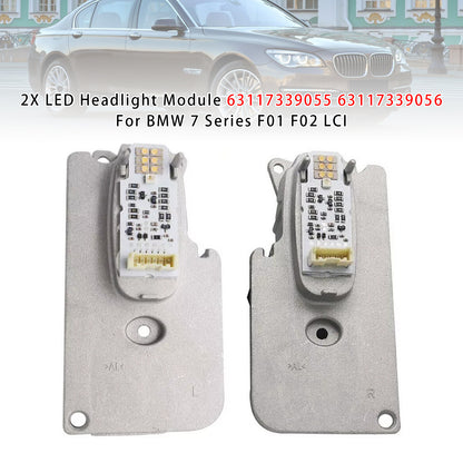 2X LED Headlight Module 63117339055 63117339056 For BMW 7 Series F01 F02 LCI
