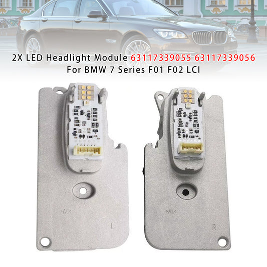 2X LED Headlight Module 63117339055 63117339056 For BMW 7 Series F01 F02 LCI
