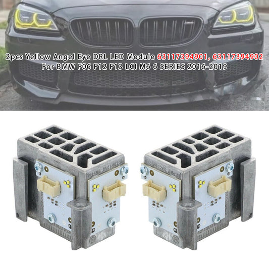 2pcs Yellow Angel Eye DRL LED Module 63117394901 63117394902 For BMW F06 F12 F13 LCI M6 6 SERIES 2016-2019