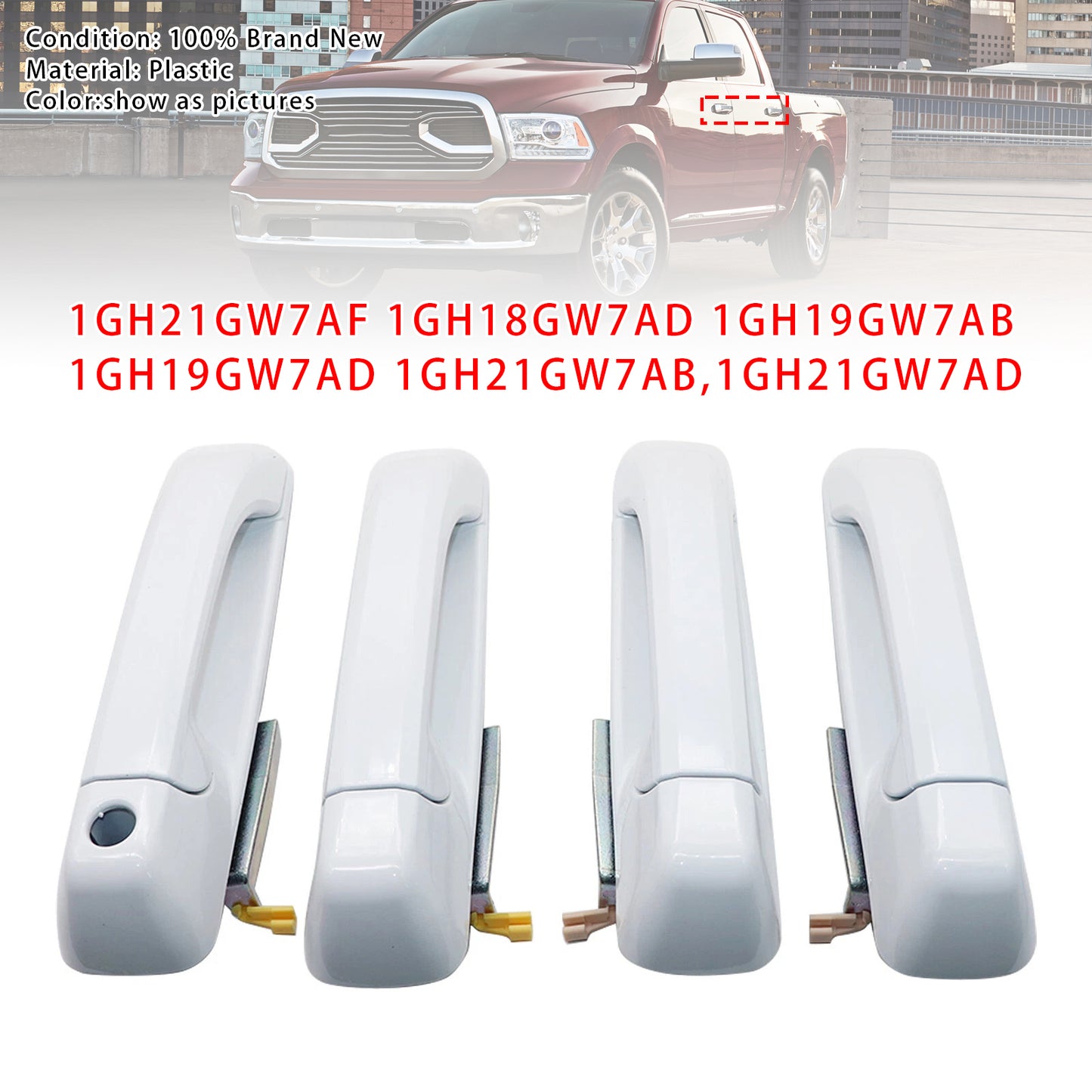 2012-2018 Dodge Ram 1500 2500 3500 4pcs Door Handles 1GH21GW7AF 1GH18GW7AD