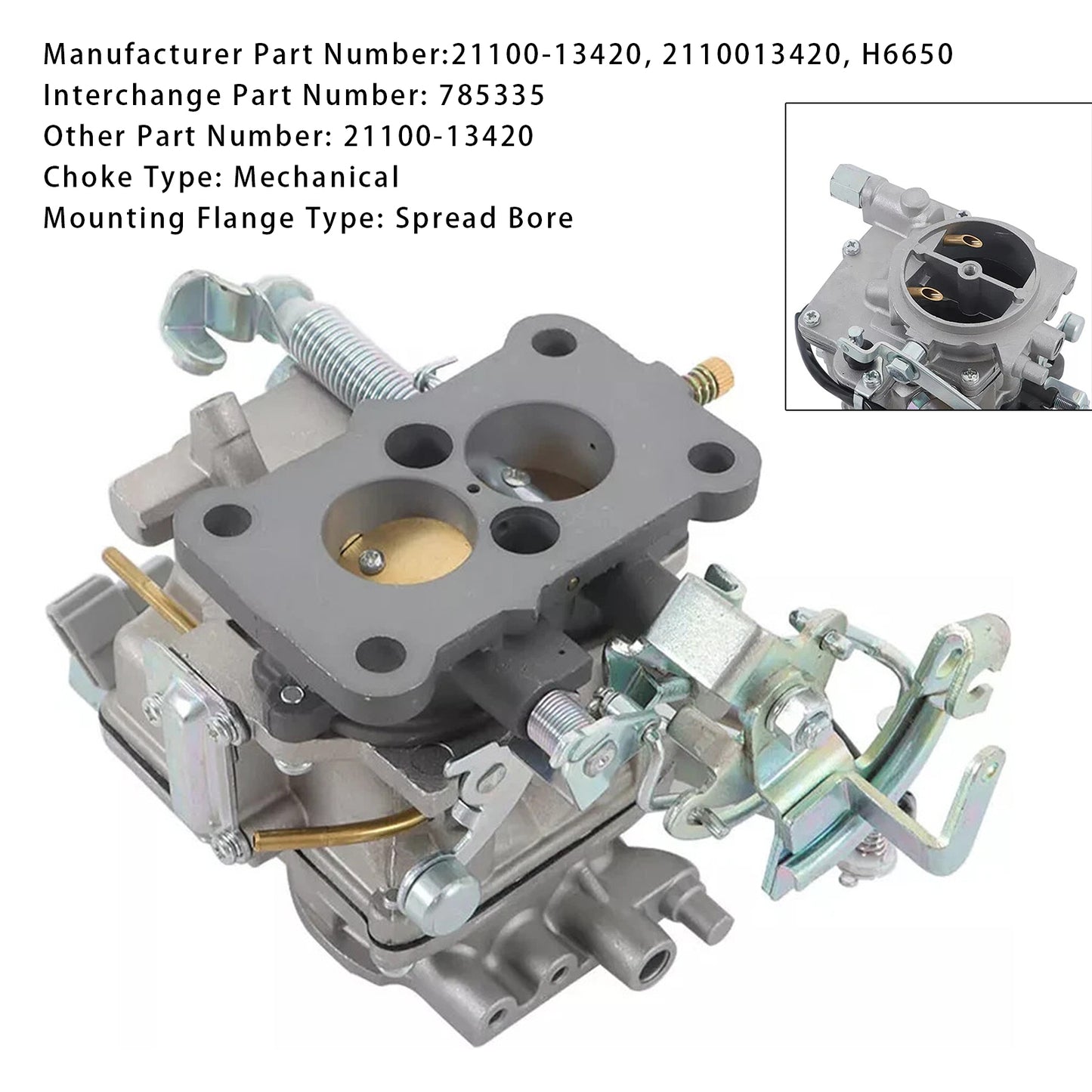Carburetor 21100-13420 H6650 For Toyota Forklift Corolla Liteace 1982-1989
