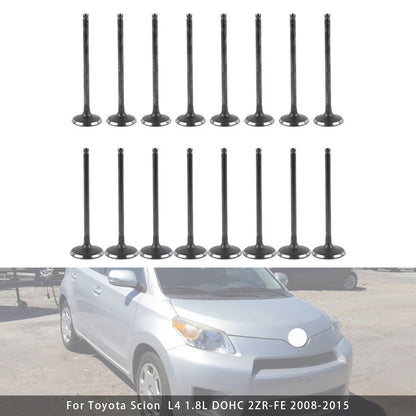 16PCS Exhaust Intake Valve Kit For Scion Toyota L4 1.8L DOHC 2ZR-FE 2008-2015