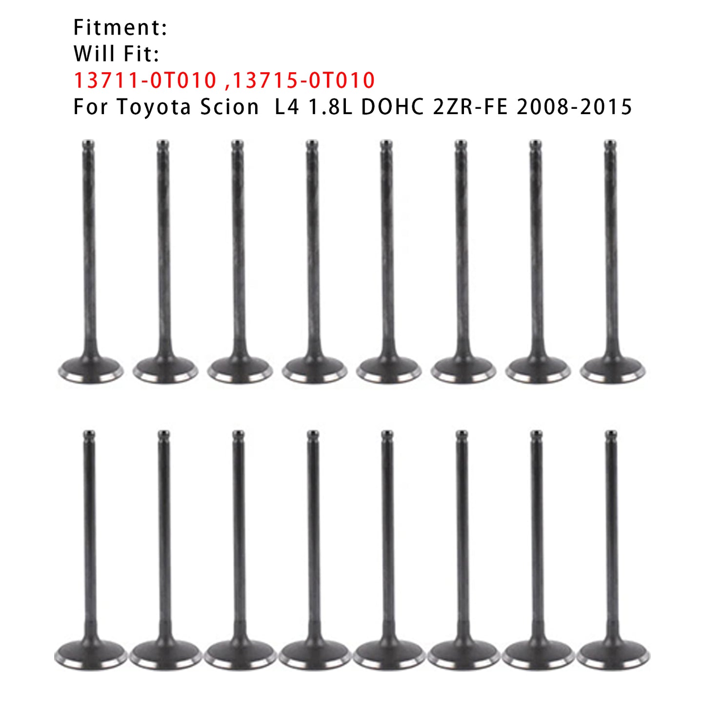 16PCS Exhaust Intake Valve Kit For Scion Toyota L4 1.8L DOHC 2ZR-FE 2008-2015