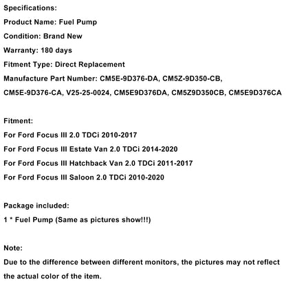 High Pressure Fuel Pump CM5E-9D376-DA Fit Ford Focus III 2.0 TDCi 2010-2020